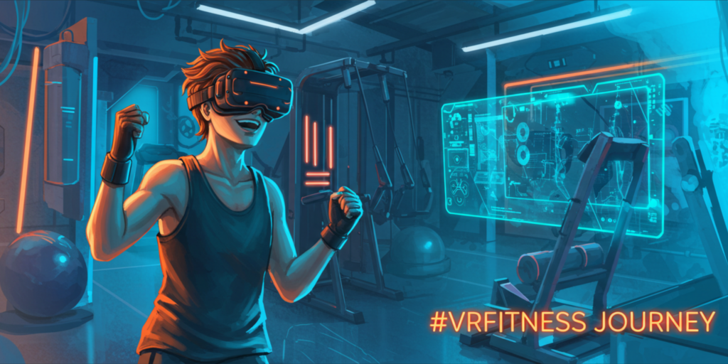 Anime-style illustration for VR Fitness Journey Homepage